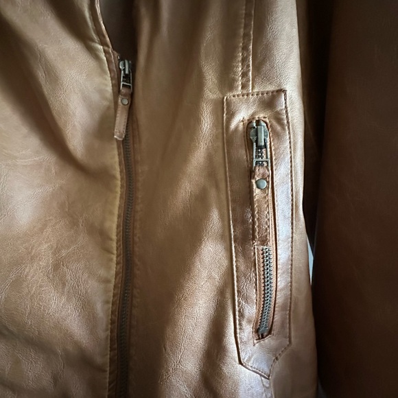 Max Studio Camel Faux Leather Jacket 2x - Picture 3 of 4